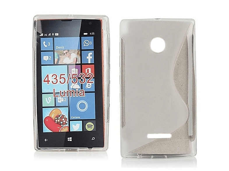 Microsoft, Lumia Multicolor 435, - CASEONLINE S-Line Backcover, Transparent,