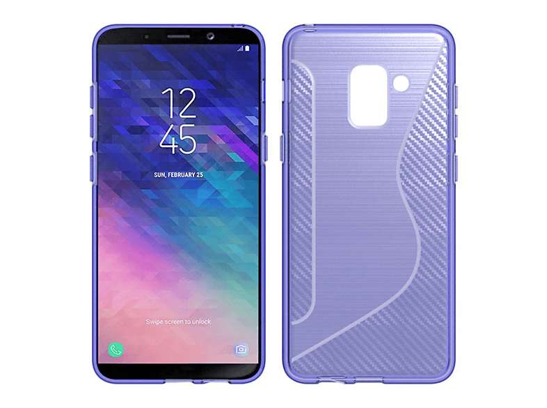 Plus CASEONLINE Backcover, Lila, S-Line - A6 Samsung, Galaxy (2018), Multicolor