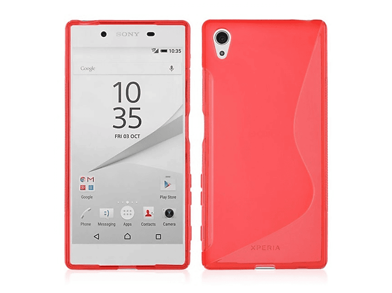 Backcover, Xperia Z5, Multicolor CASEONLINE S-Line - Sony, Rot,