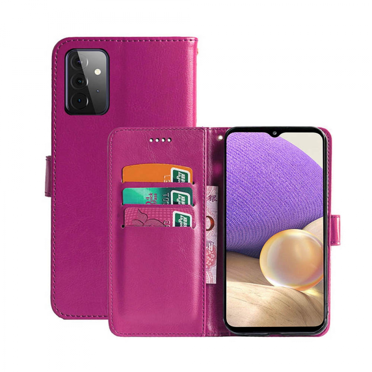 CASEONLINE - 5G, Galaxy Klappbare Samsung, Pink, A32 Bookcover, Multicolor