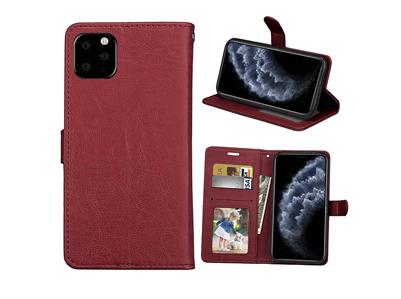 CASEONLINE Klappbare Apple, 13 Pro, Bookcover, iPhone Braun - Braun