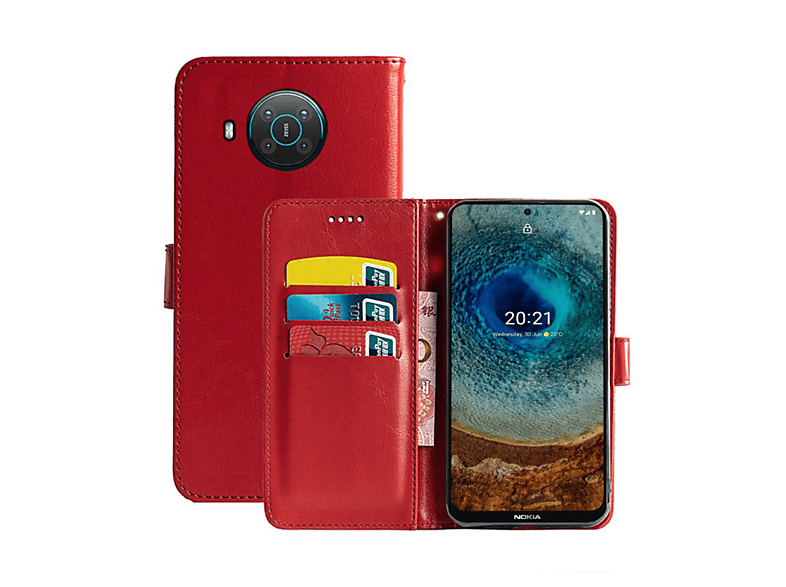 Multicolor Rot, Klappbare CASEONLINE Nokia, Bookcover, - X10,