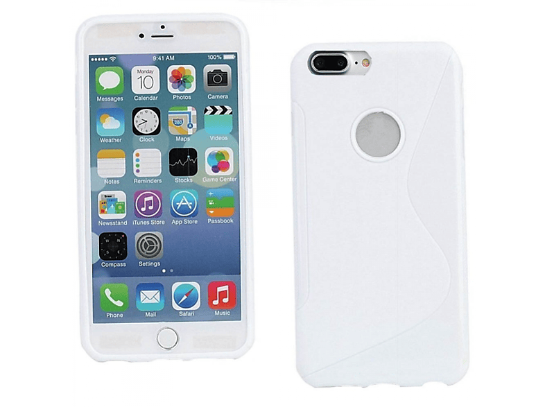 Backcover, Apple, - S-Line Plus, Multicolor CASEONLINE 7 Weiß, iPhone