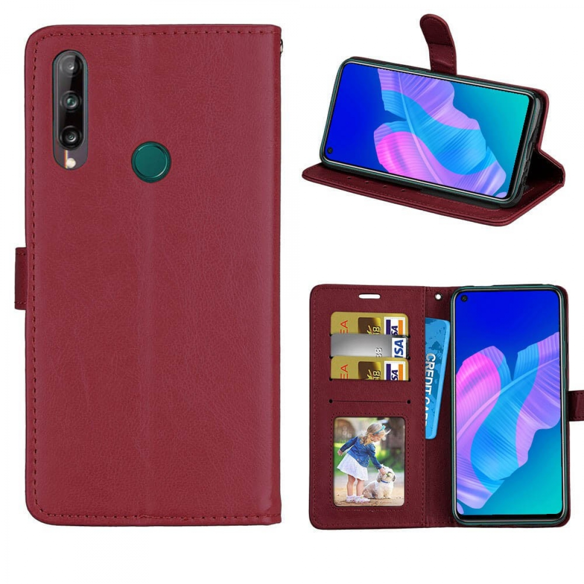 CASEONLINE Klappbare - Multicolor Lite Bookcover, Huawei, P40 E, Braun