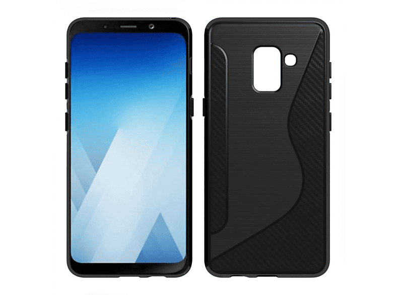 CASEONLINE S-Line (2018), Plus A8 Galaxy Multicolor - Backcover, Schwarz, Samsung