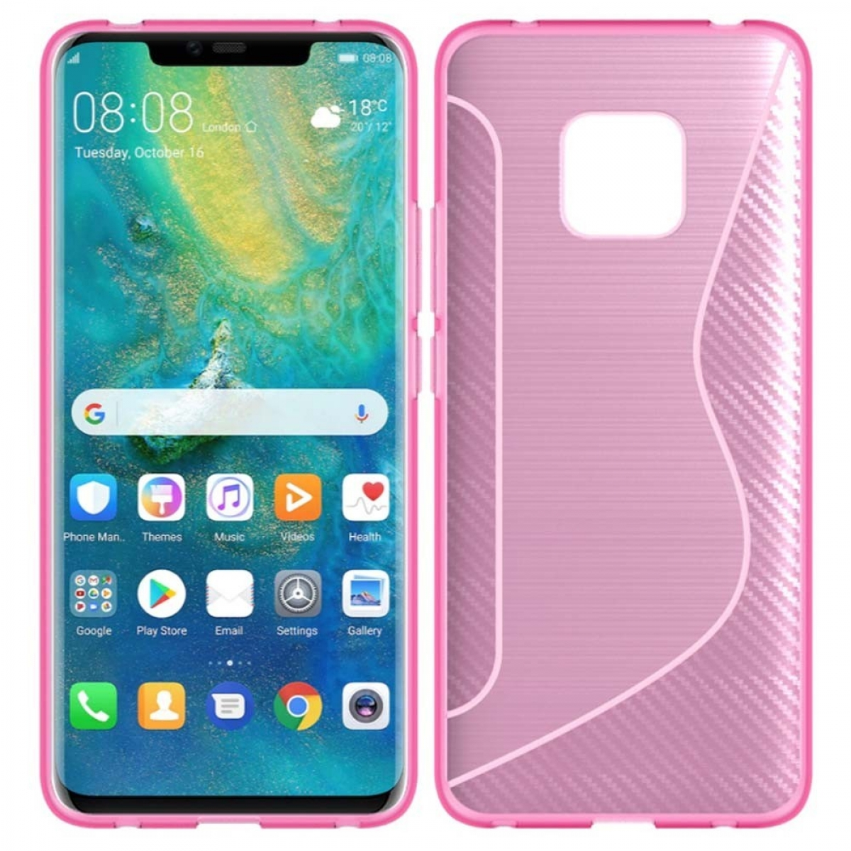 CASEONLINE S-Line Mate Pink, - 20 Multicolor Backcover, Pro, Huawei