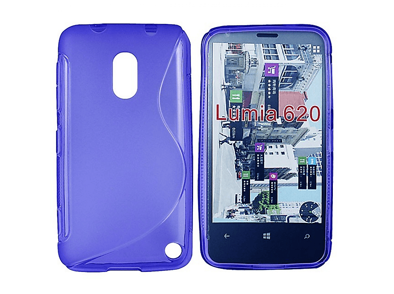 CASEONLINE S-Line - Blau, Backcover, Nokia, Lumia 620, Multicolor