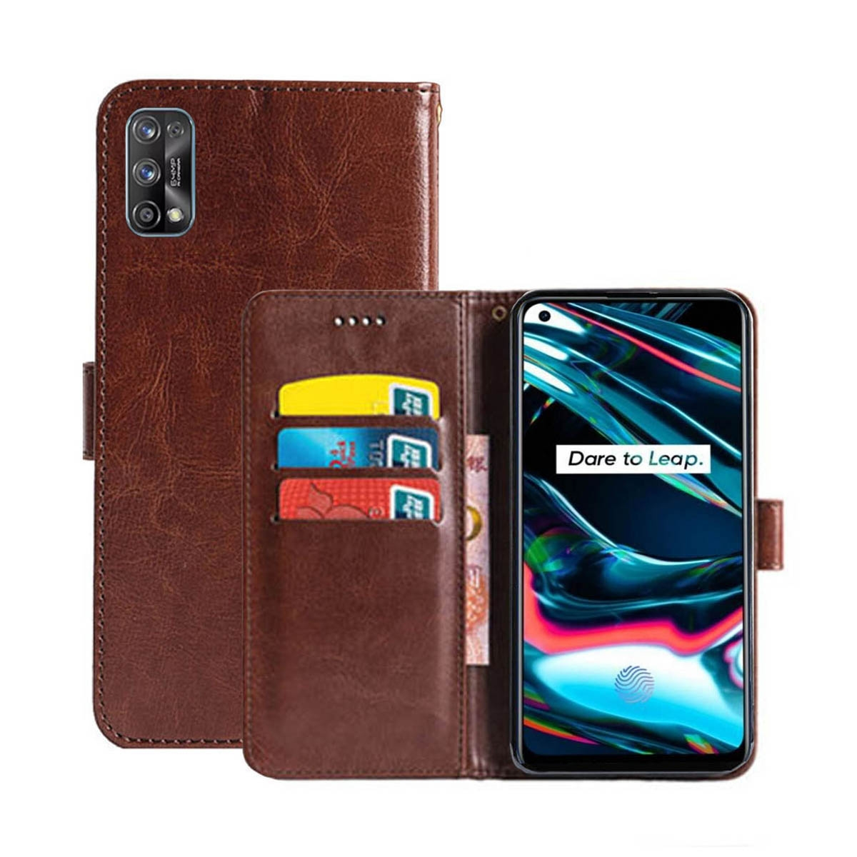 CASEONLINE Klappbare - Braun, Bookcover, 7 Pro, Braun Realme