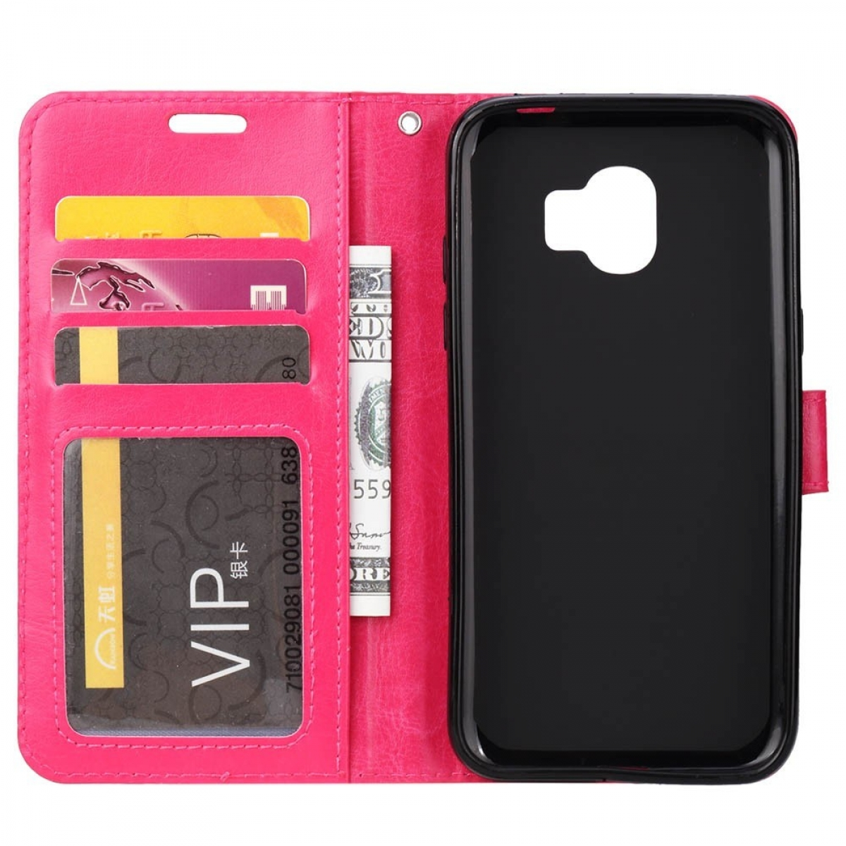 CASEONLINE Klappbare - Pink, Bookcover, Plus Samsung, Galaxy Multicolor J6 (2018)