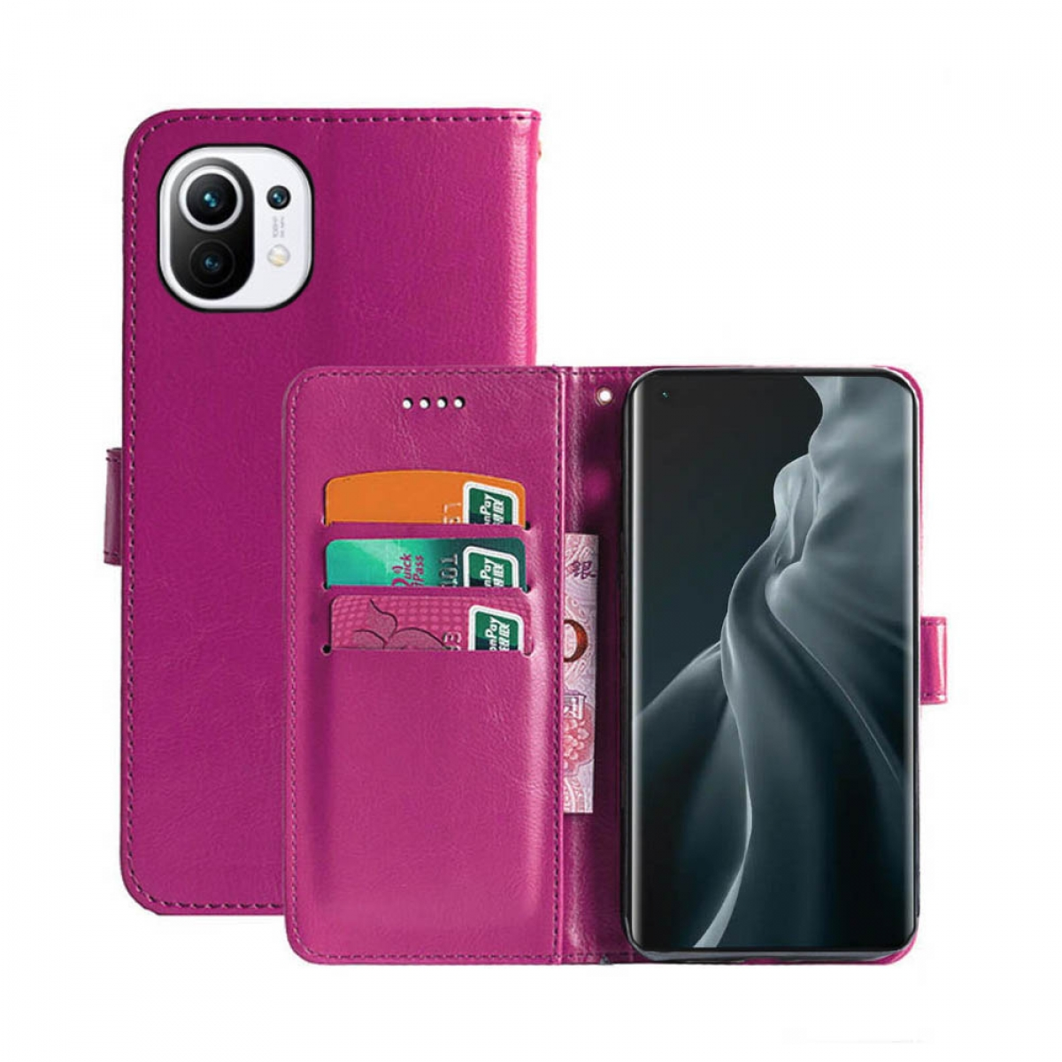 Bookcover, Mi Xiaomi, Multicolor - Pink, 11, CASEONLINE Klappbare