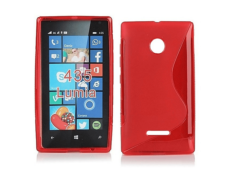 Multicolor Backcover, 435, Rot, Microsoft, - CASEONLINE Lumia S-Line
