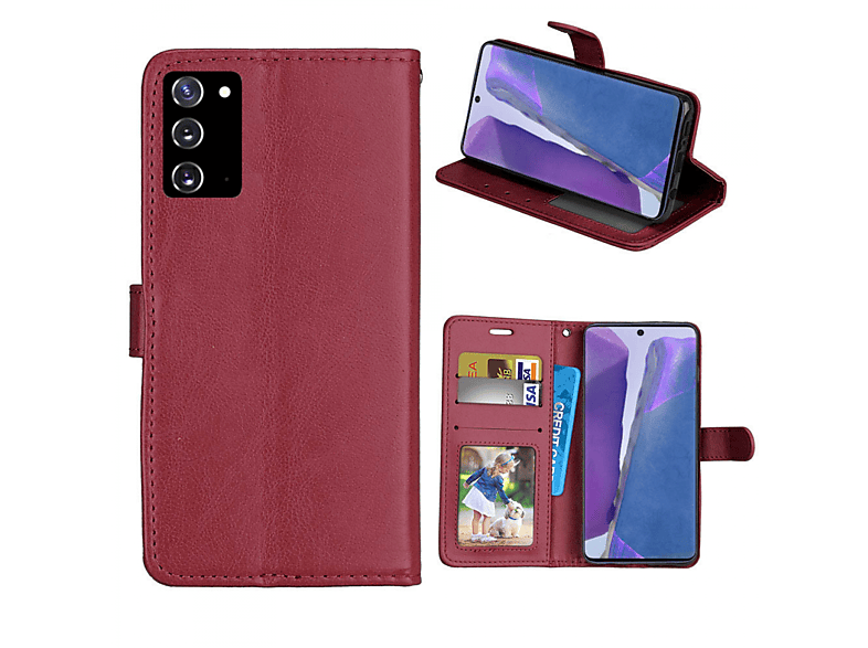 Klappbare Braun, Braun CASEONLINE Samsung, - 20, Bookcover, Galaxy Note