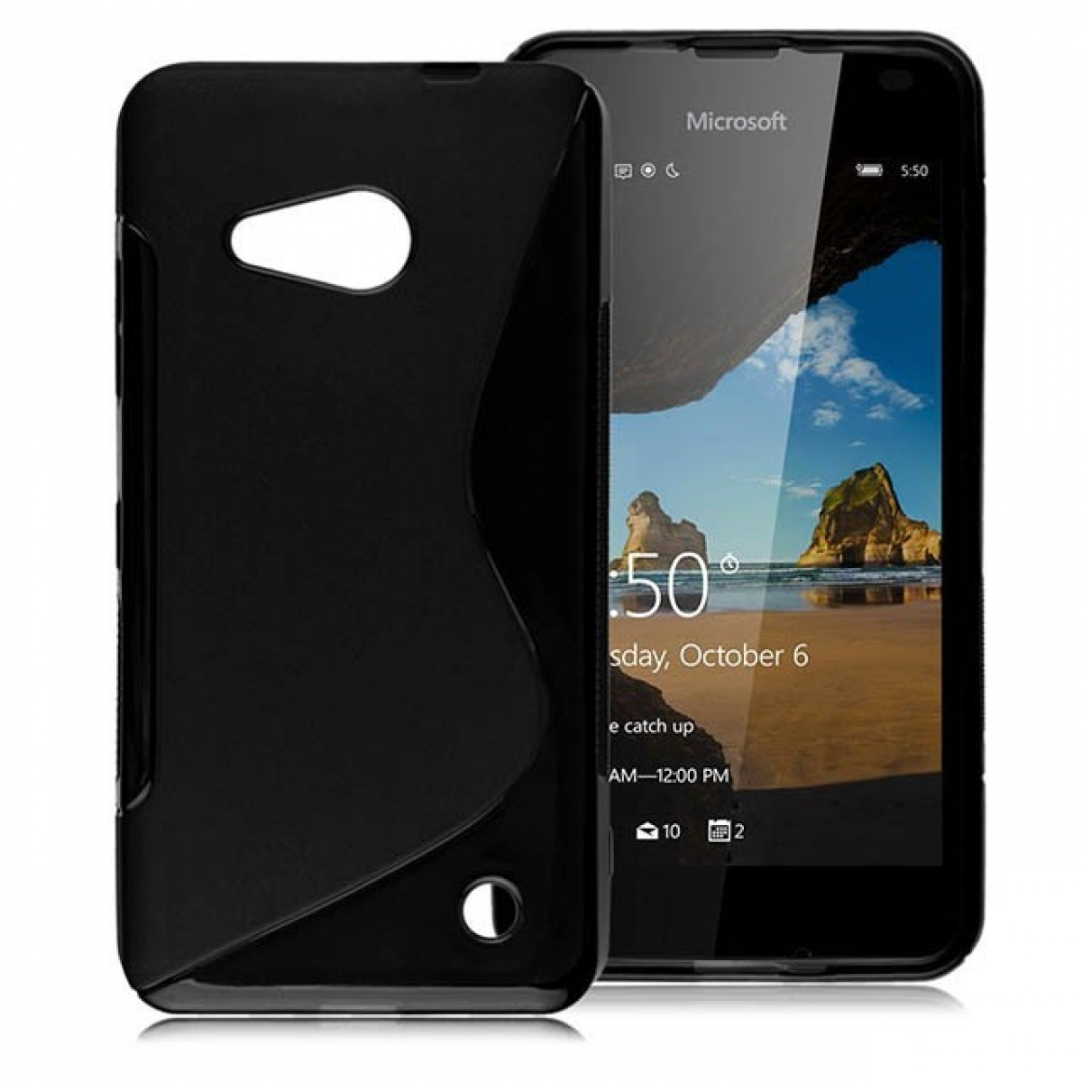 CASEONLINE S-Line - Microsoft, 550, Lumia Backcover, Multicolor Schwarz