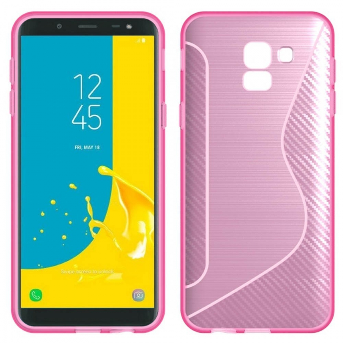 CASEONLINE S-Line - Pink, Multicolor J6 Galaxy (2018), Backcover, Samsung
