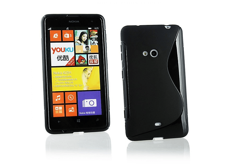 CASEONLINE S-Line - Schwarz, Backcover, Nokia, Lumia 625, Multicolor