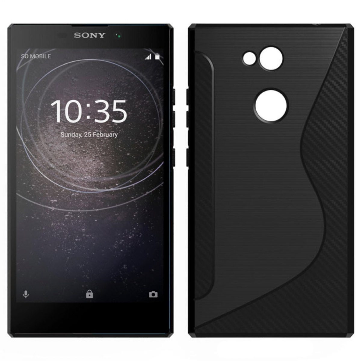 Xperia Sony, S-Line Multicolor Backcover, L2, CASEONLINE - Schwarz,