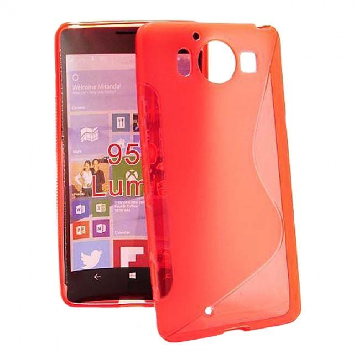 Multicolor Microsoft, CASEONLINE Backcover, - 950, Rot, S-Line Lumia