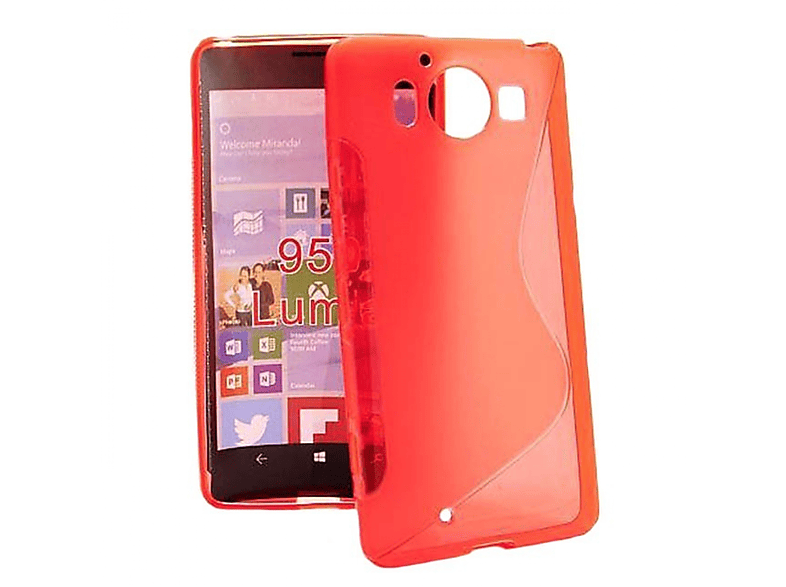 Backcover, Lumia 950, CASEONLINE - S-Line Microsoft, Multicolor Rot,