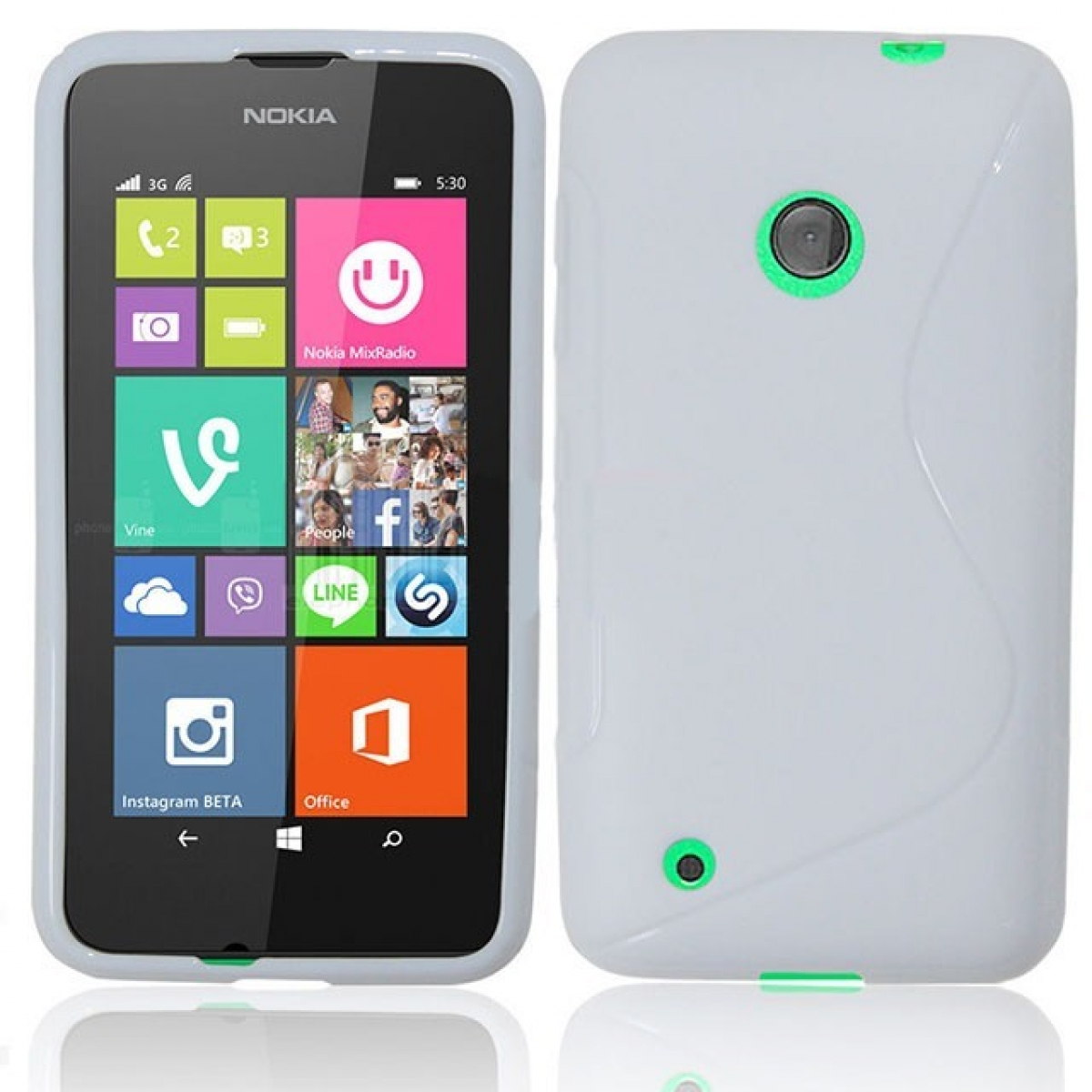 CASEONLINE S-Line - Weiß, Nokia, Backcover, Multicolor Lumia 530