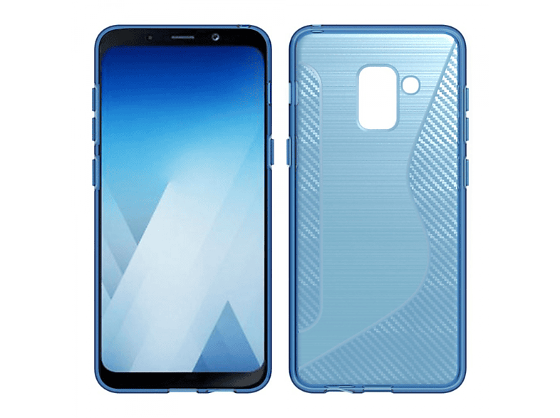 Samsung, Backcover, S-Line (2018), A8 CASEONLINE - Galaxy Plus Multicolor Blau,