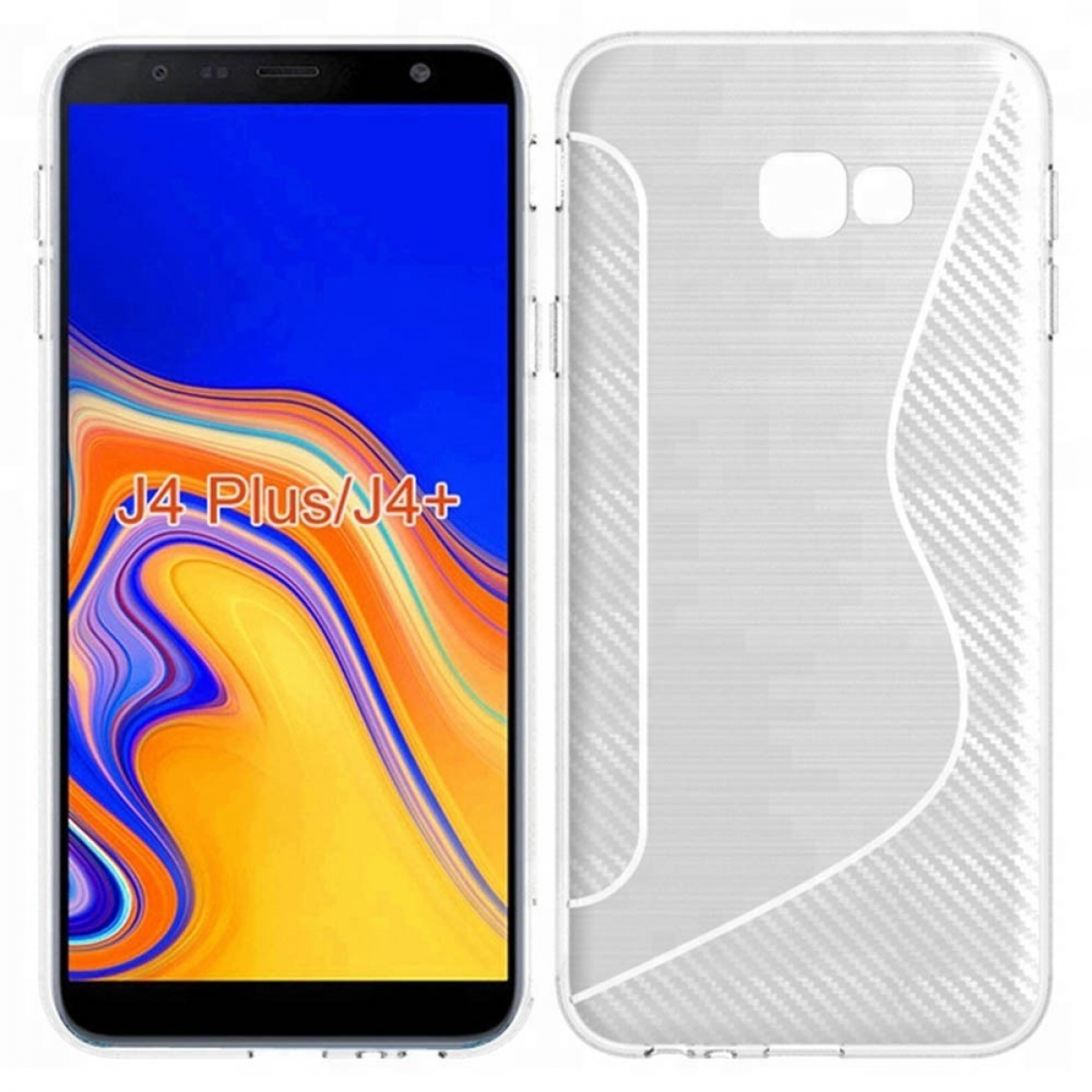 CASEONLINE S-Line - Transparent, J4 (2018), Backcover, Multicolor Plus Samsung, Galaxy