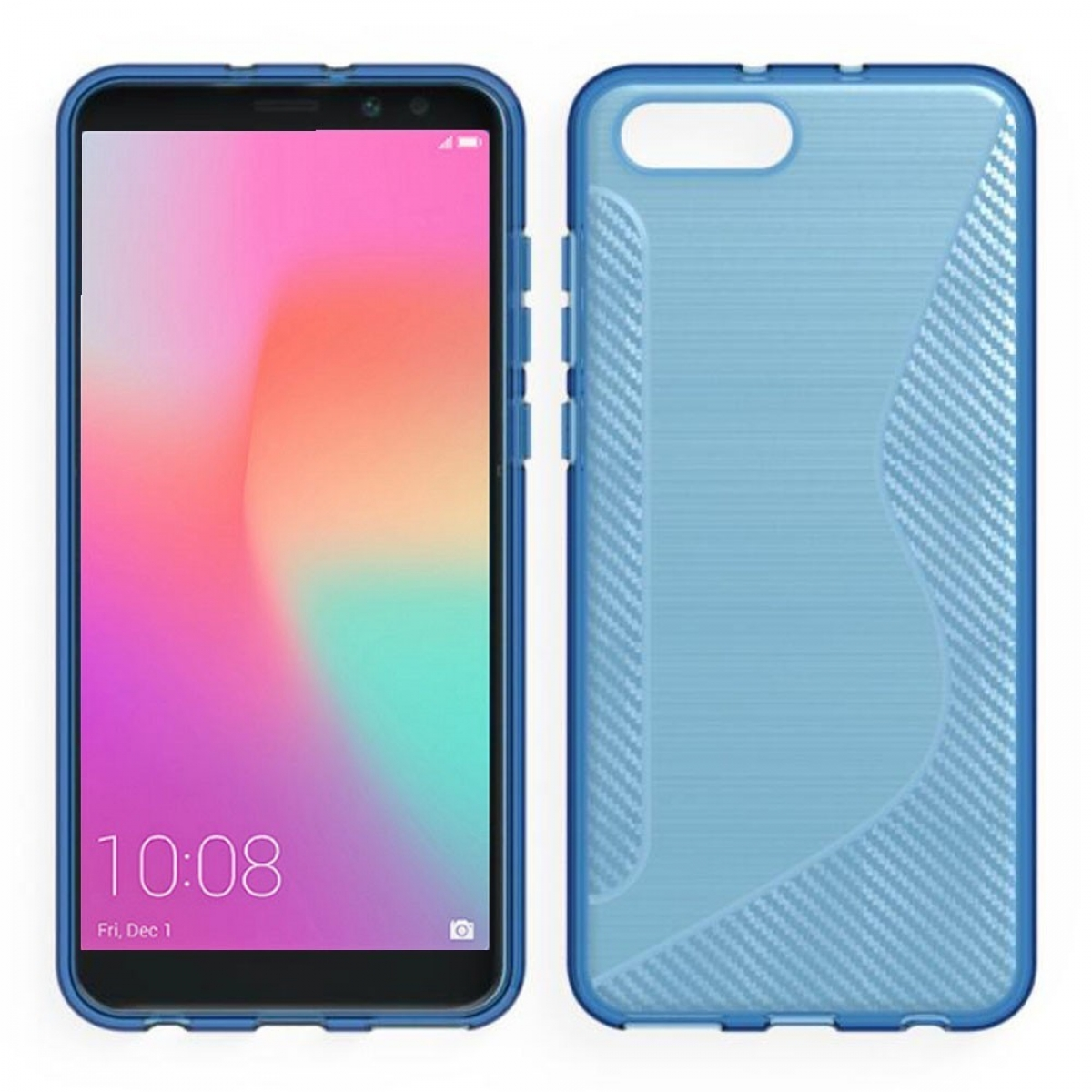 10, View Blau, Huawei, - S-Line Multicolor Backcover, Honor CASEONLINE