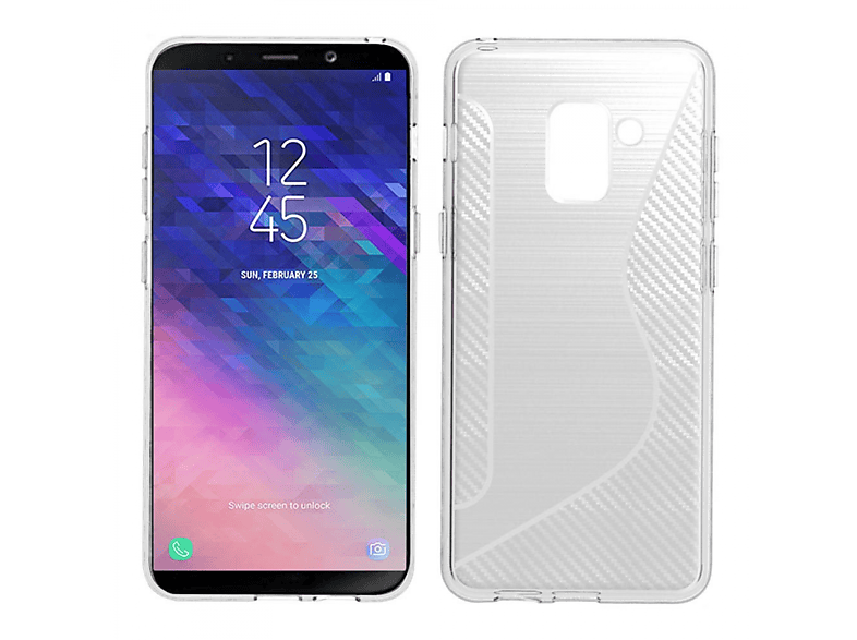 CASEONLINE S-Line - Transparent, (2018), Backcover, A6 Galaxy Multicolor Samsung, Plus