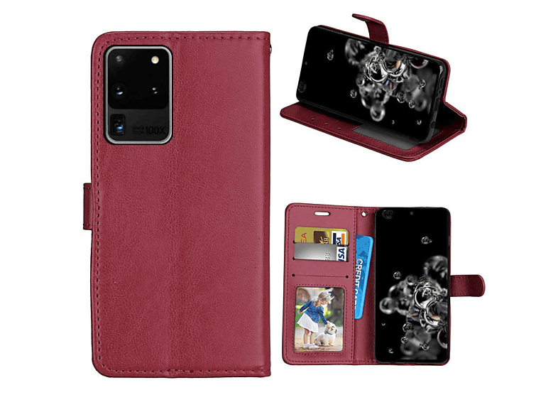 CASEONLINE Klappbare - Braun, Bookcover, Samsung, Galaxy S20 Ultra, Braun