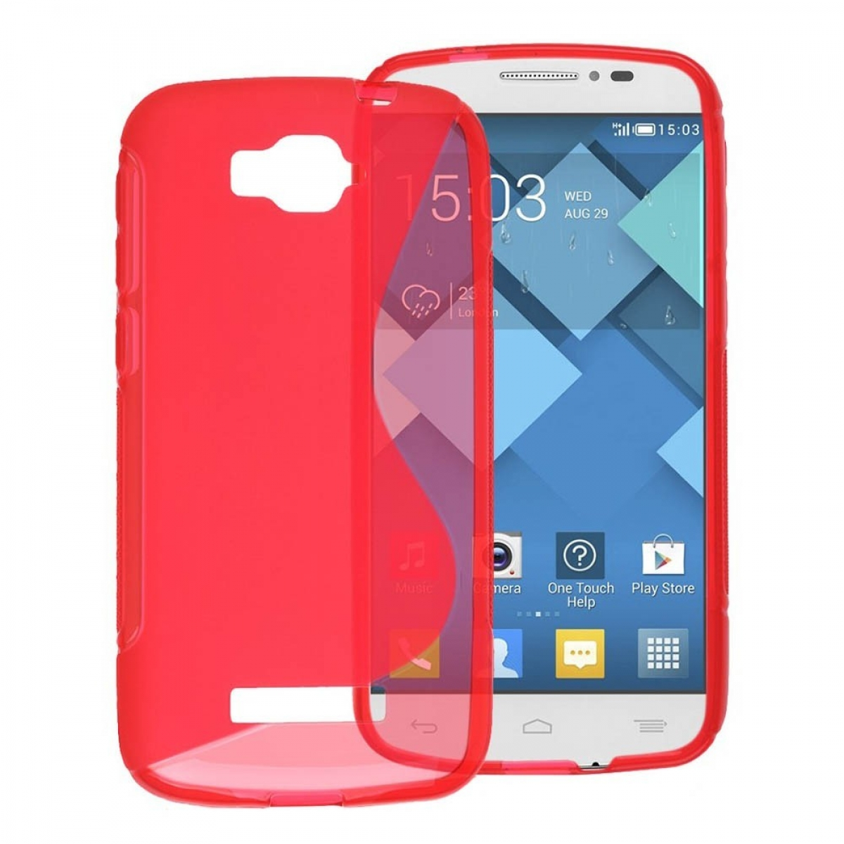 C7, Multicolor Pop Rot, Backcover, - S-Line CASEONLINE Onetouch Alcatel,