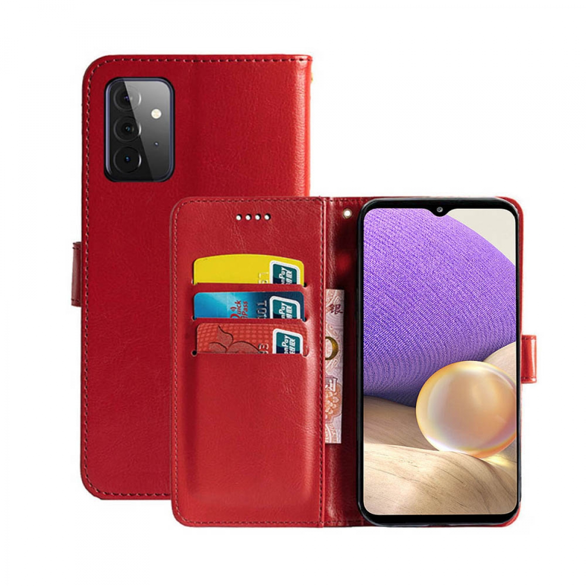 Multicolor 5G, - Rot, Samsung, Bookcover, Klappbare A32 Galaxy CASEONLINE