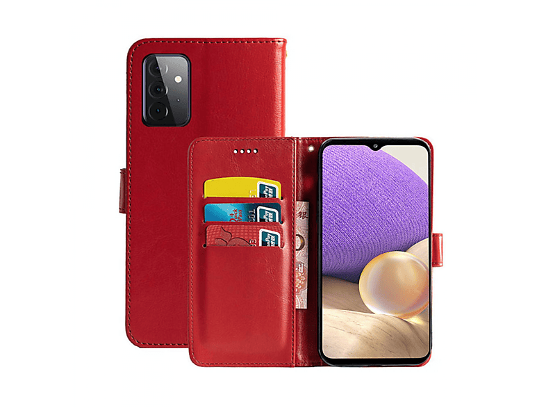 Multicolor 5G, - Rot, Samsung, Bookcover, Klappbare A32 Galaxy CASEONLINE