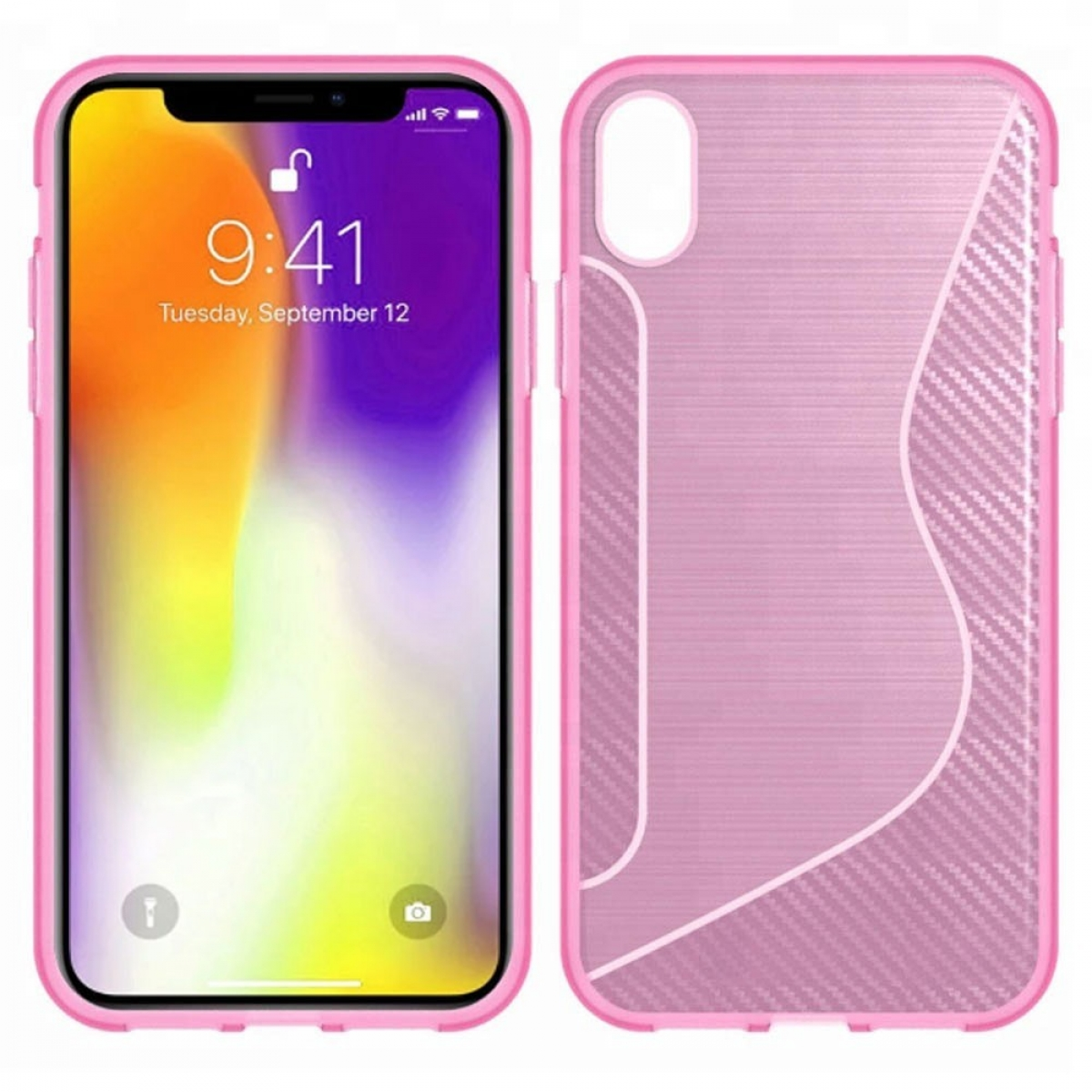 Multicolor S-Line iPhone - CASEONLINE XS Backcover, Apple, Max, Pink,