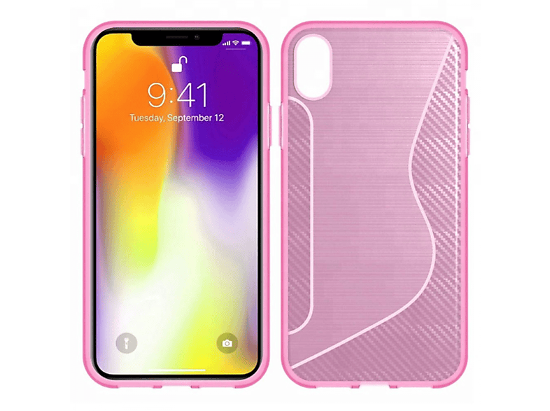 CASEONLINE S-Line - Pink, Backcover, Apple, iPhone XS Max, Multicolor