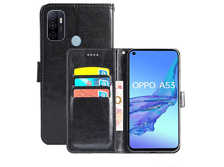 - Bookcover, CASEONLINE Klappbare Oppo, Schwarz, 4G, A53 Schwarz