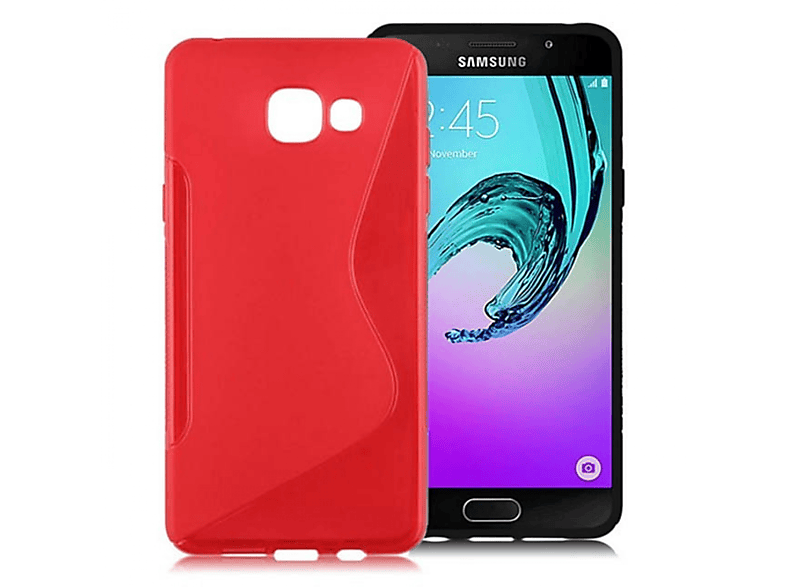 CASEONLINE S-Line - Rot, Galaxy Samsung, Backcover, Multicolor (2016), A5