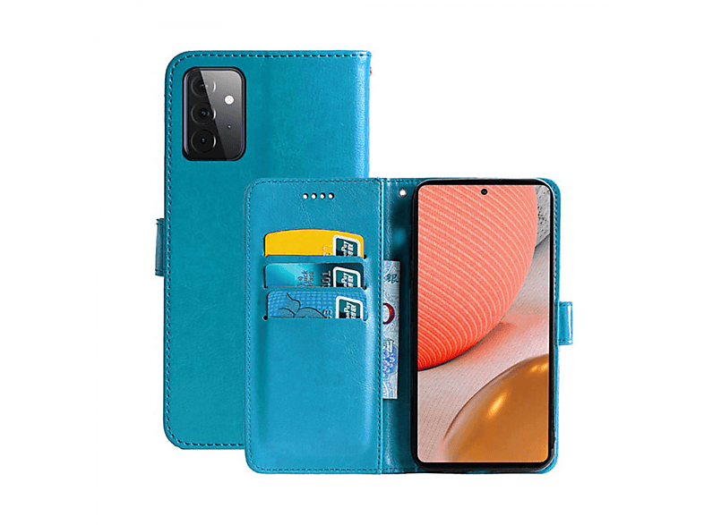 CASEONLINE Klappbare - Samsung, Galaxy Multicolor 5G, Bookcover, A72 Hellblau