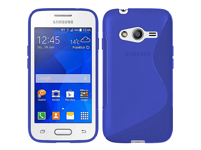 S-Line Blau, Galaxy Trend Backcover, - CASEONLINE 2, Samsung, Multicolor