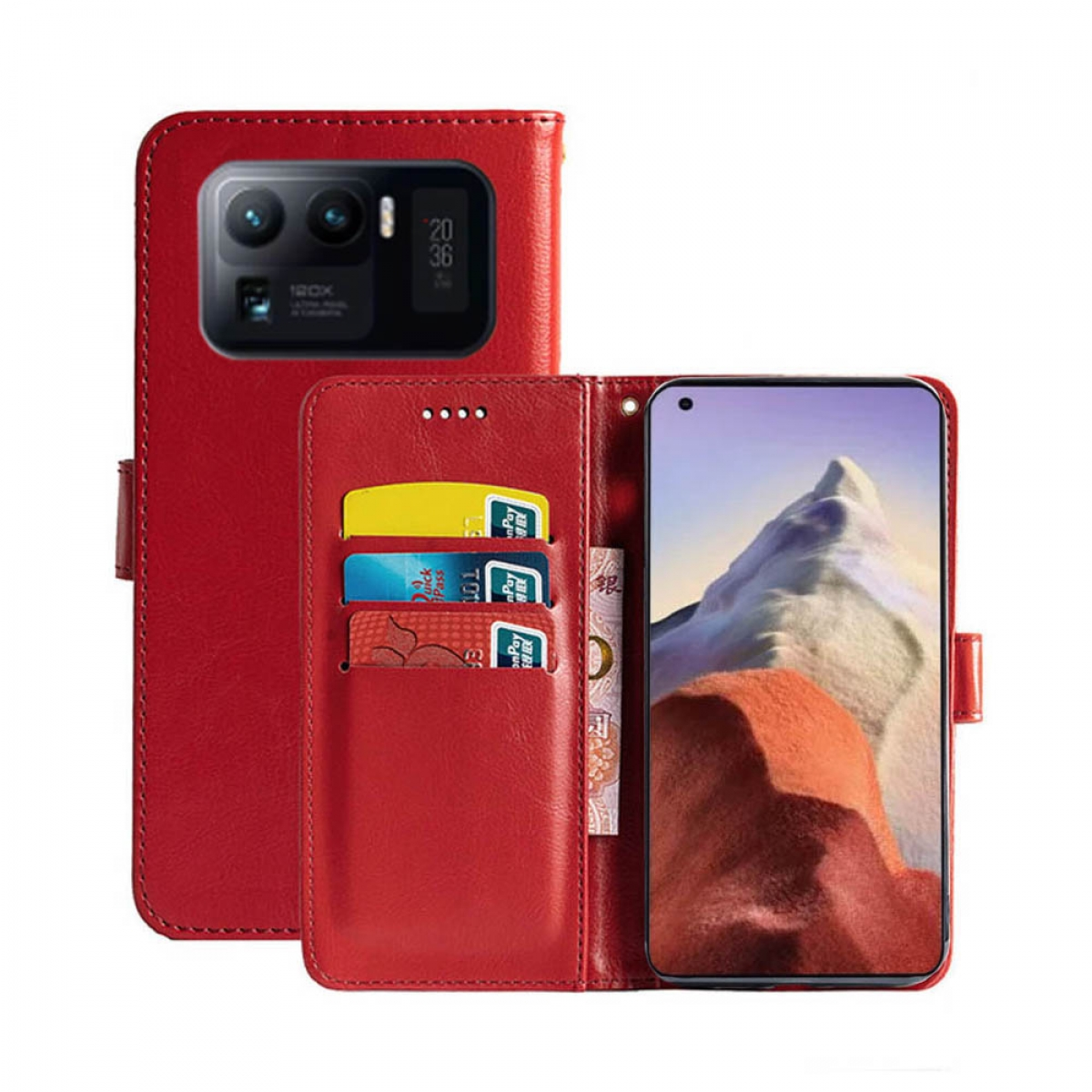 11 Rot Xiaomi, Mi CASEONLINE Ultra, - Rot, Bookcover, Klappbare