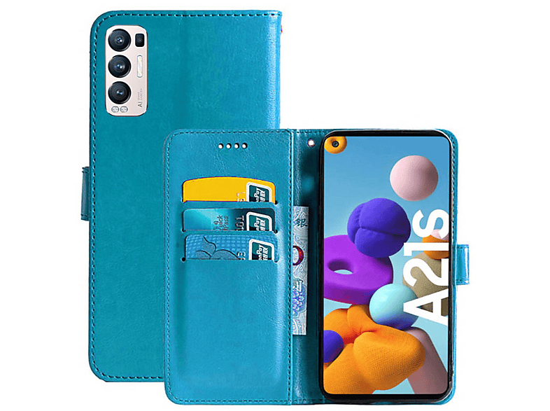 CASEONLINE Klappbare - Hellblau, Bookcover, Oppo, Find X3 Neo 5G, Multicolor | Bookcover