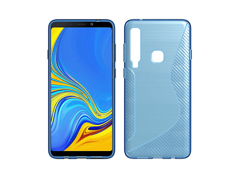 CASEONLINE S-Line (2018), - Samsung, Galaxy Multicolor A9 Backcover, Blau