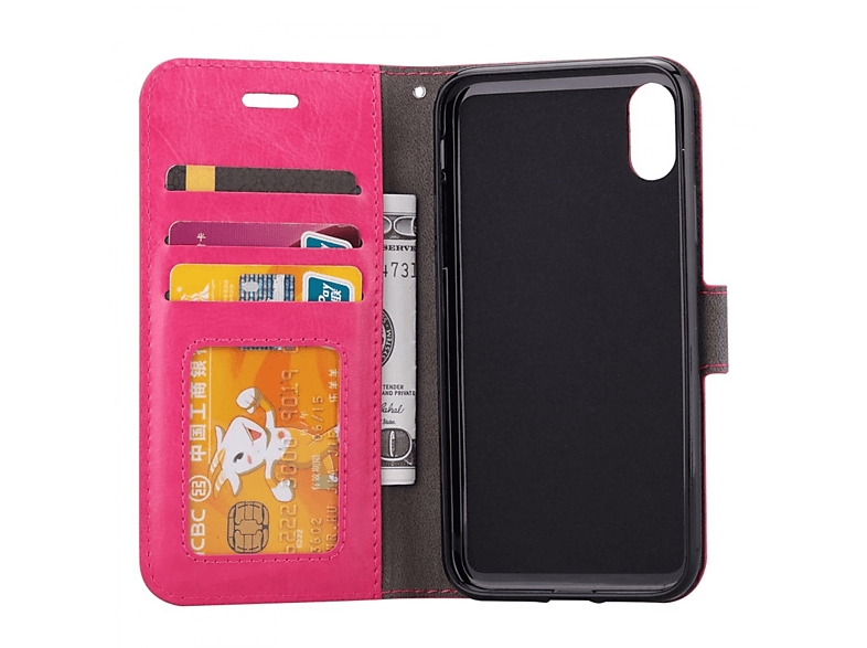 CASEONLINE Klappbare - Pink, Bookcover, iPhone Max, XS Multicolor Apple