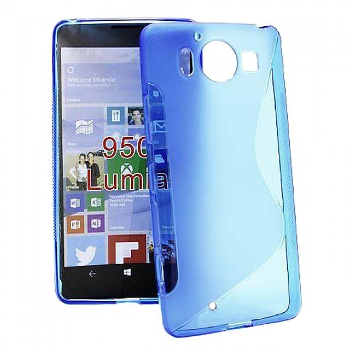 950, Backcover, Lumia CASEONLINE - Microsoft, Blau, S-Line Multicolor