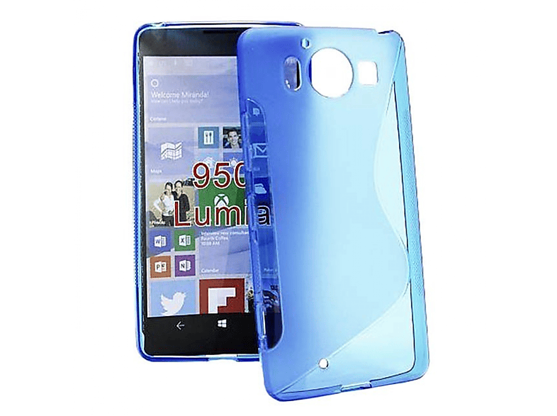 950, Backcover, Lumia CASEONLINE - Microsoft, Blau, S-Line Multicolor