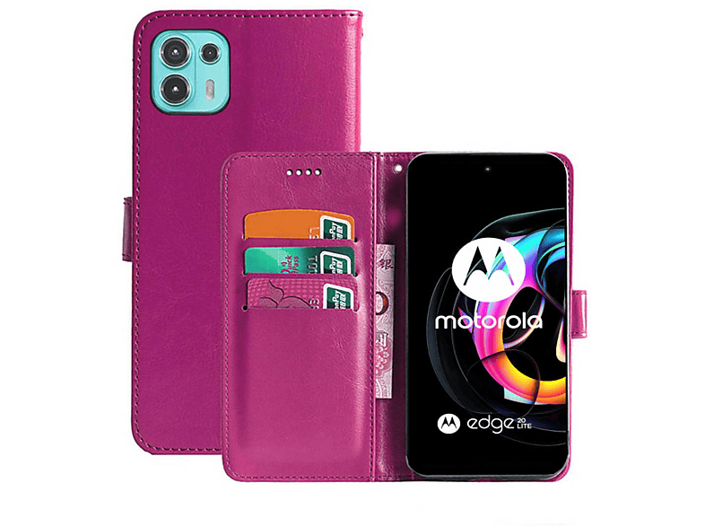 CASEONLINE Klappbare - Pink, Bookcover, Edge 20 Motorola, Lite, Multicolor