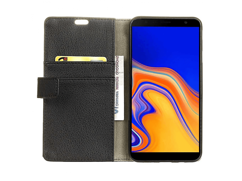 CASEONLINE Klappbare - Schwarz, Samsung, Bookcover, Plus J4 Galaxy (2018), Schwarz