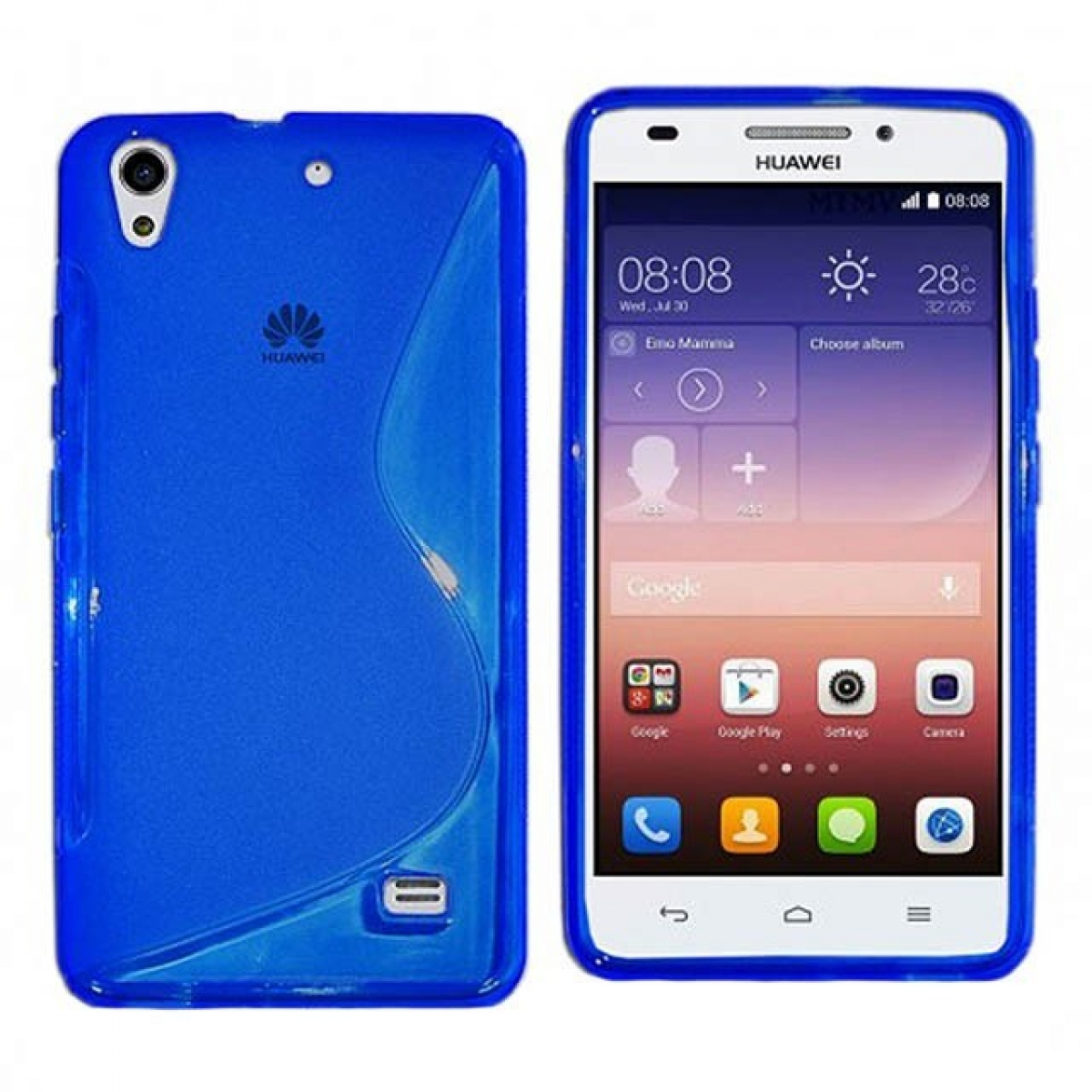CASEONLINE S-Line - Backcover, Blau, G620S, Huawei, Ascend Multicolor