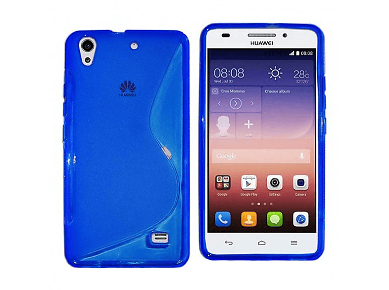 CASEONLINE S-Line - Blau, Backcover, Huawei, Ascend G620S, Multicolor