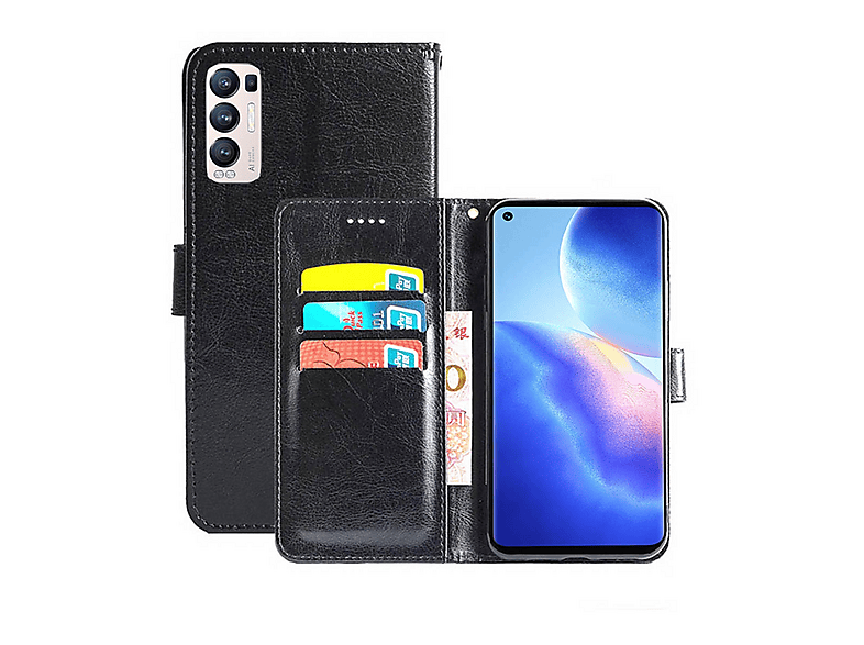 32nd Lederhülle Für Oppo Find X3 Neo – Mit Standfuß, Kartenfach & Magnetverschluss