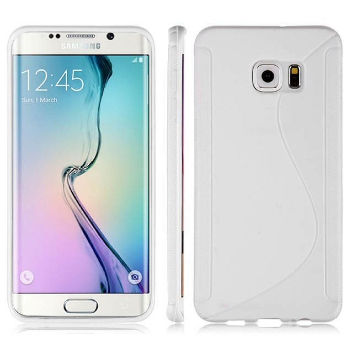 CASEONLINE S-Line - Weiß, Multicolor Galaxy Backcover, Samsung, S6 Edge