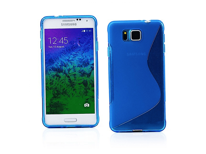 CASEONLINE S-Line - Blau, Galaxy Samsung, Alpha, Backcover, Multicolor
